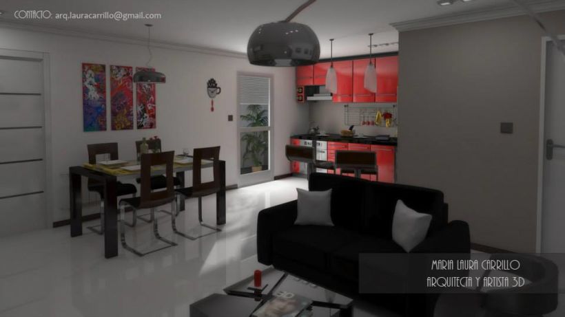 Diseño interior en un espacio pequeño- cocina comedor y living (un solo ambiente) 0
