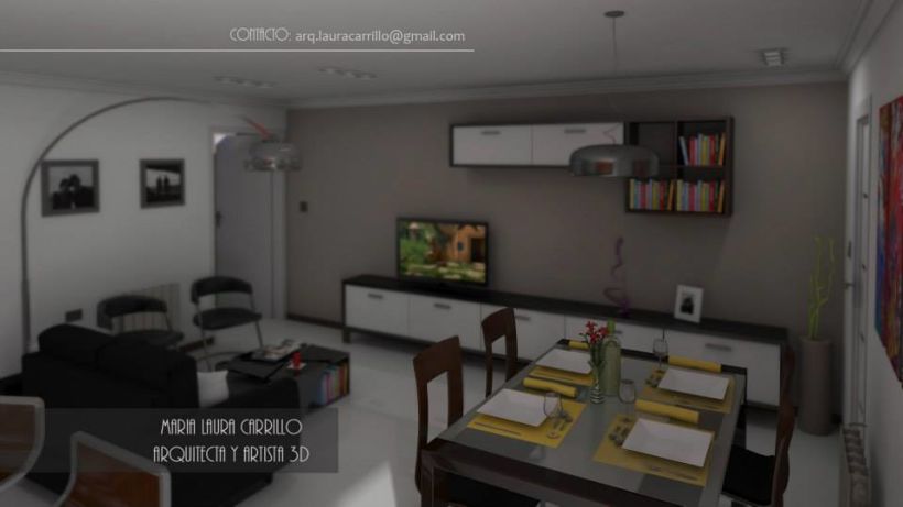 Diseño interior en un espacio pequeño- cocina comedor y living (un solo ambiente) 2