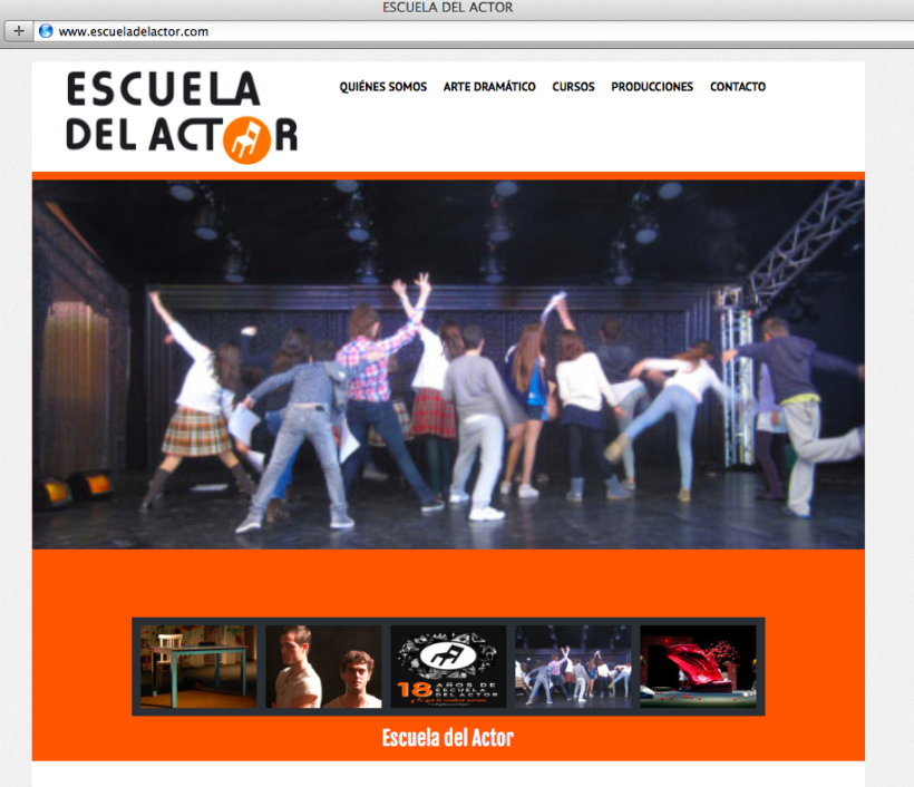 Diseño y creación web para la Escuela del Actor. Curso impartido creación páginas web con CMS. 0
