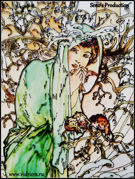 El arte en cristal (copias de pinturas de Alphonse Mucha) 10