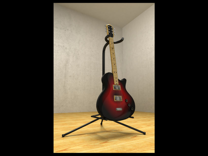 electric guitar - 3d model -1