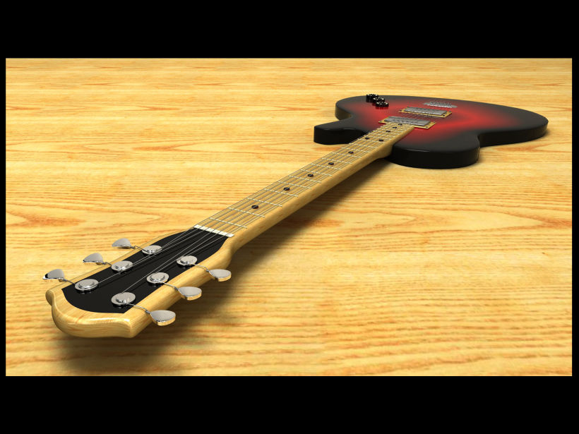 electric guitar - 3d model 0