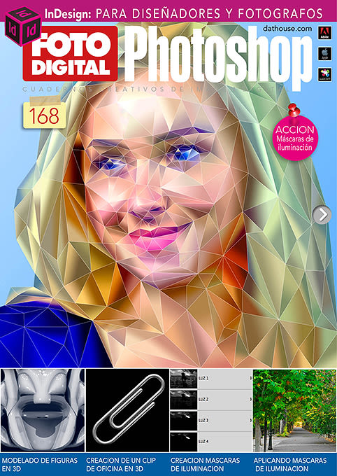 Ilustración con polígonos para la portada Nº 168 de FOTO DIGITAL Photoshop -1
