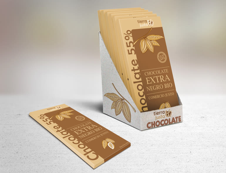 Diseño de packaging para chocolate Tierra Justa 0