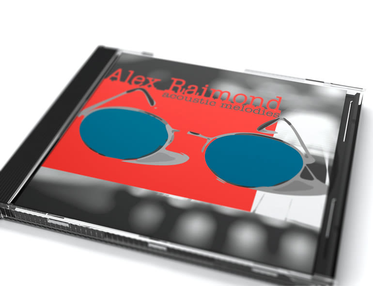 Portada y carátula del disco promocional de Alex Raimond 0
