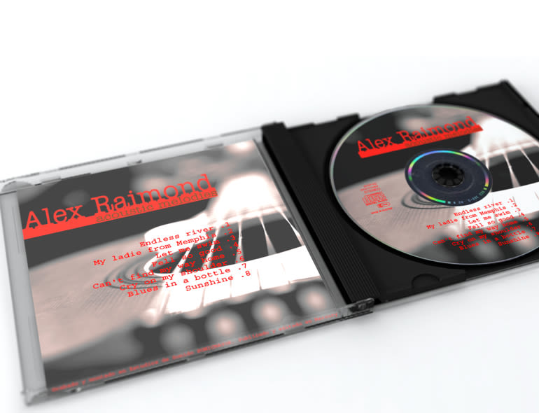 Portada y carátula del disco promocional de Alex Raimond 1