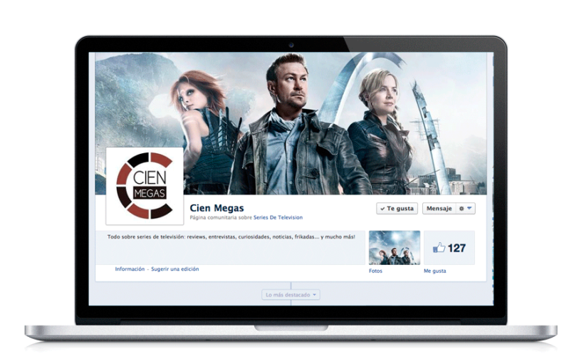 Diseño de logotipo, aplicaciones para redes sociales y tarjetas de visita para la web de series Cien Megas 4