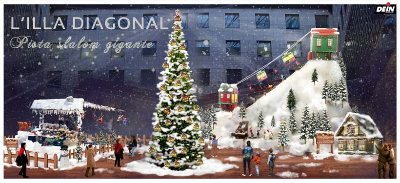  Ilustración digital - L'illa Diagonal, centro comercial. Navidad 2014-15 0