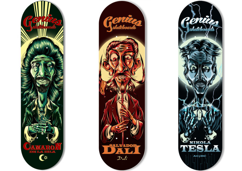 "Illustration and design for Genius skateboards" -1