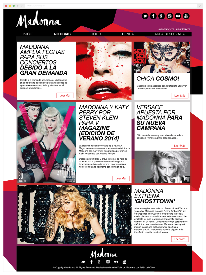Rediseño Página Web Madonna / Diseño Web 0