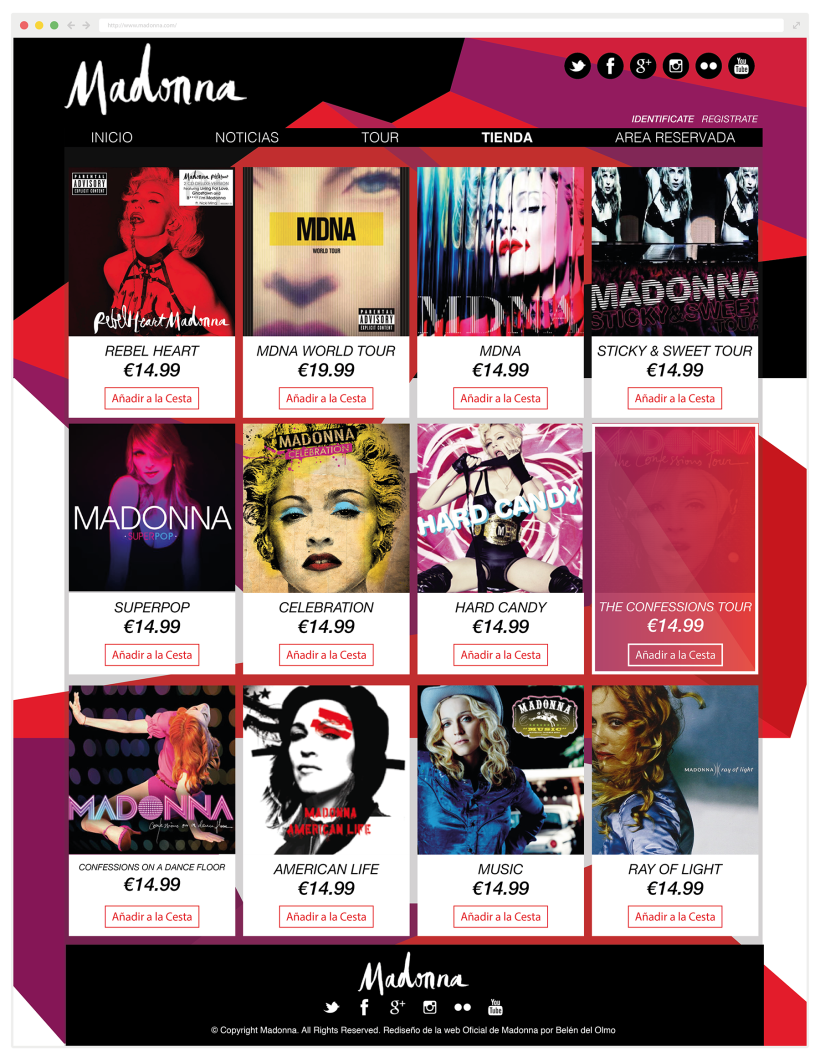 Rediseño Página Web Madonna / Diseño Web 2