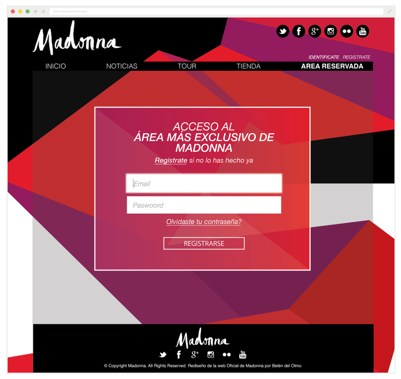 Rediseño Página Web Madonna / Diseño Web 3
