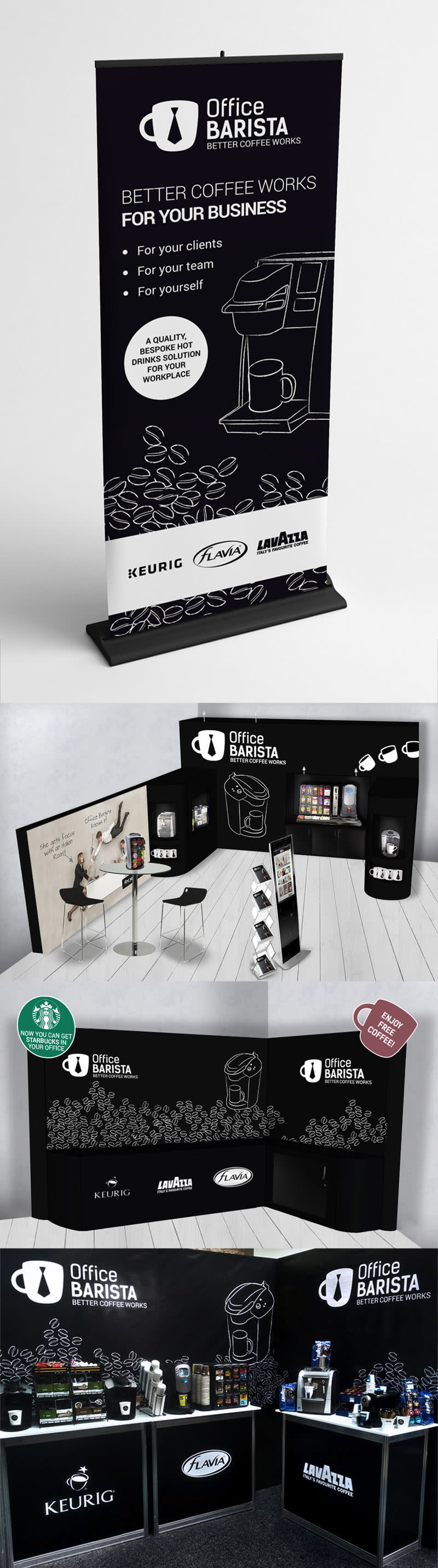 Office Barista. Banner, Proposals and Stand. 0