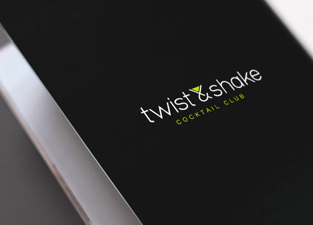 Diseño de logotipo para Twist&Shake, una coctelería ubicada en San Sebastián con un ambiente muy moderno y acogedor donde se puede disfrutar de una amplia carta de cócteles. -1