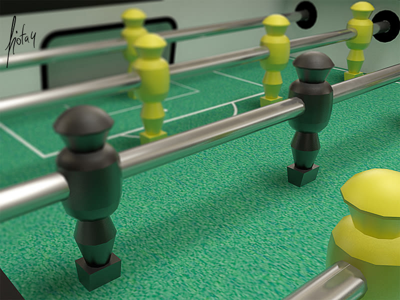 Modelado y texturizado 3D - Futbolín 3