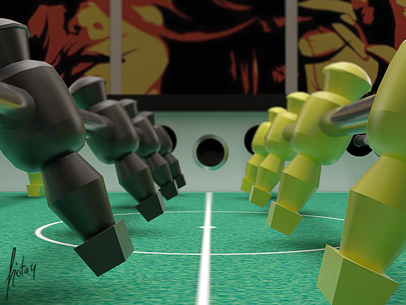 Modelado y texturizado 3D - Futbolín 4