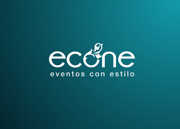 Logotipo para Econe, una empresa de eventos que realiza servicios de catering, eventos culturales, congresos, fiestas infantiles, eventos familiares como bodas, bautizos y comuniones, etc... -1