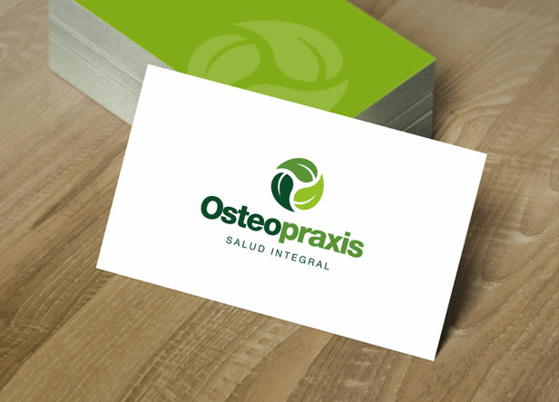 Diseño de logotipo para Osteopraxis, un centro ubicado en Sevilla y especializado en osteopatía, quiromasaje y un amplio abanico de terapias naturales. 1