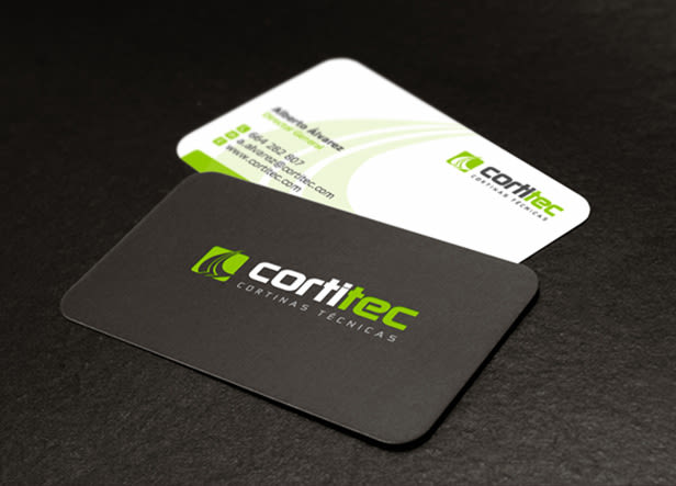 Logotipo para Cortitec, una empresa que distribuye todo tipo de cortinas para oficinas y viviendas: verticales, enrollables, venecianas, estores, etc... -1