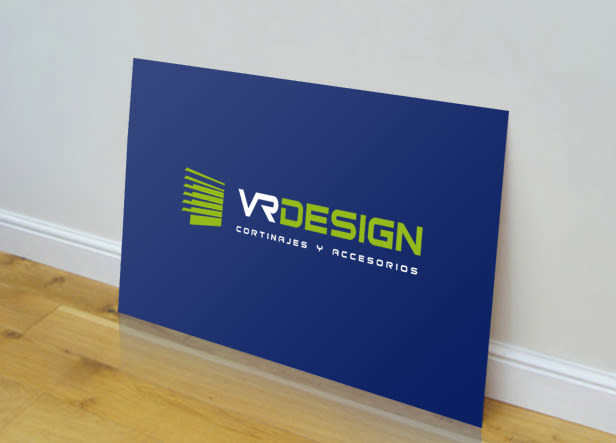 Diseño de logotipo para VR Design, una empresa que fabrica y distribuye todo tipo de cortinas, estores enrollables, paneles japoneses, persianas, venecianas, etc... -1