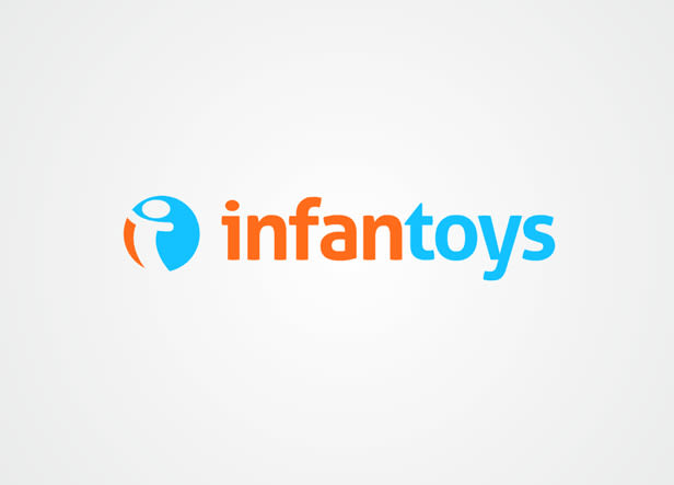 Logotipo para Infantoys, una empresa de Barcelona dedicada a la fabricación y creación de muñecos, peluches y artículos de regalo. El icono se basa en la inicial “i”,  que recuerda un muñeco con sus brazos abiertos. -1