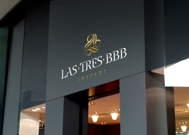 Diseño de logotipo para Las Tres BBB, una joyería y relojería familiar inaugurada en 1963 que diseña, fabrica y distribuye una amplia gama de artículos: sortijas, pendientes, pulseras, collares, relojes, etc... 1