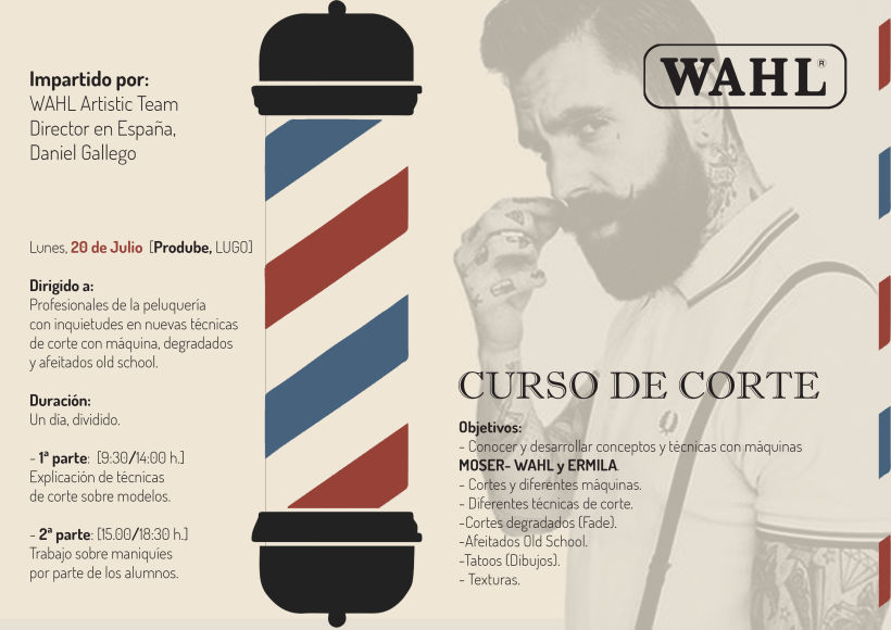 Flyer Curso Corte. Marca WAHL -1