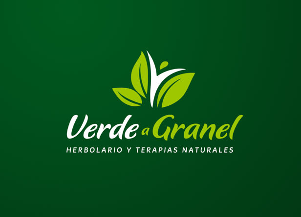Diseño de logo para “Verde a granel”, un herbolario que además es tienda de té a granel y un centro de terapias basadas en la medicina natural. 1
