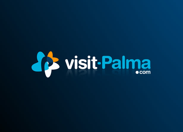 Diseño de logotipo para visit-palma.com, portal turístico que recoge todas la ofertas culturales, gastronómicas, deportivas y de ocio que ofrece la ciudad de Palma de Mallorca. -1