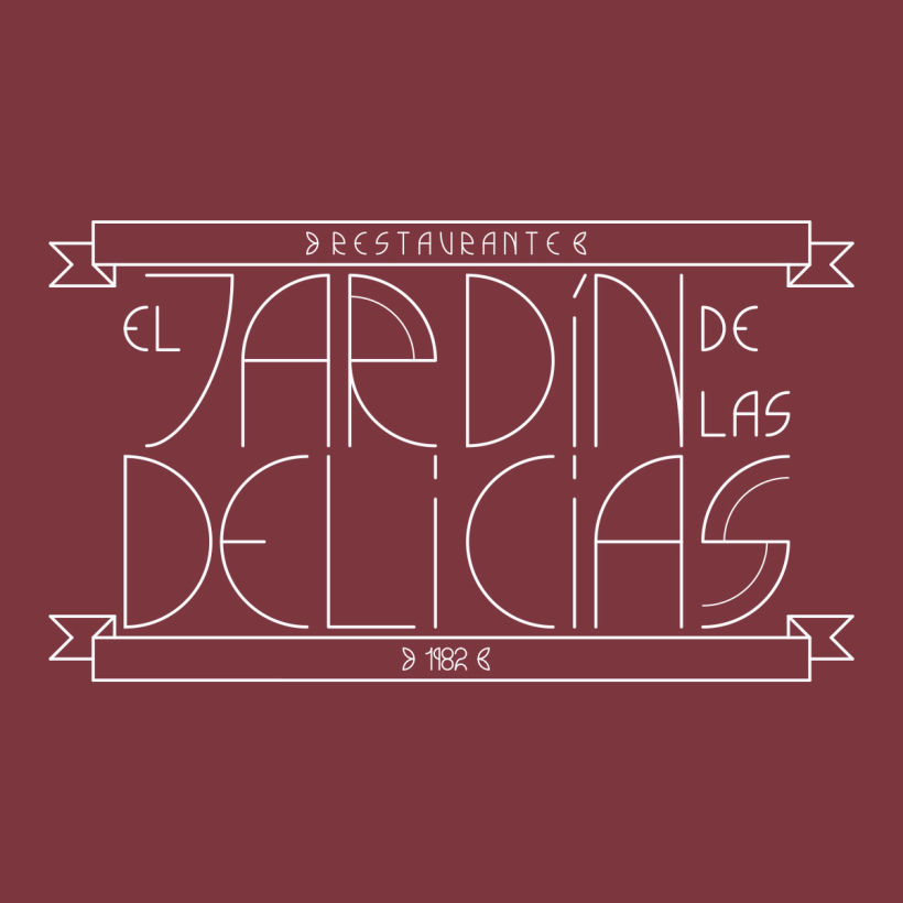 Imagen corporativa para restaurante "El Jardín de las delicias" y tipografía creada expresamente para el proyecto. 0