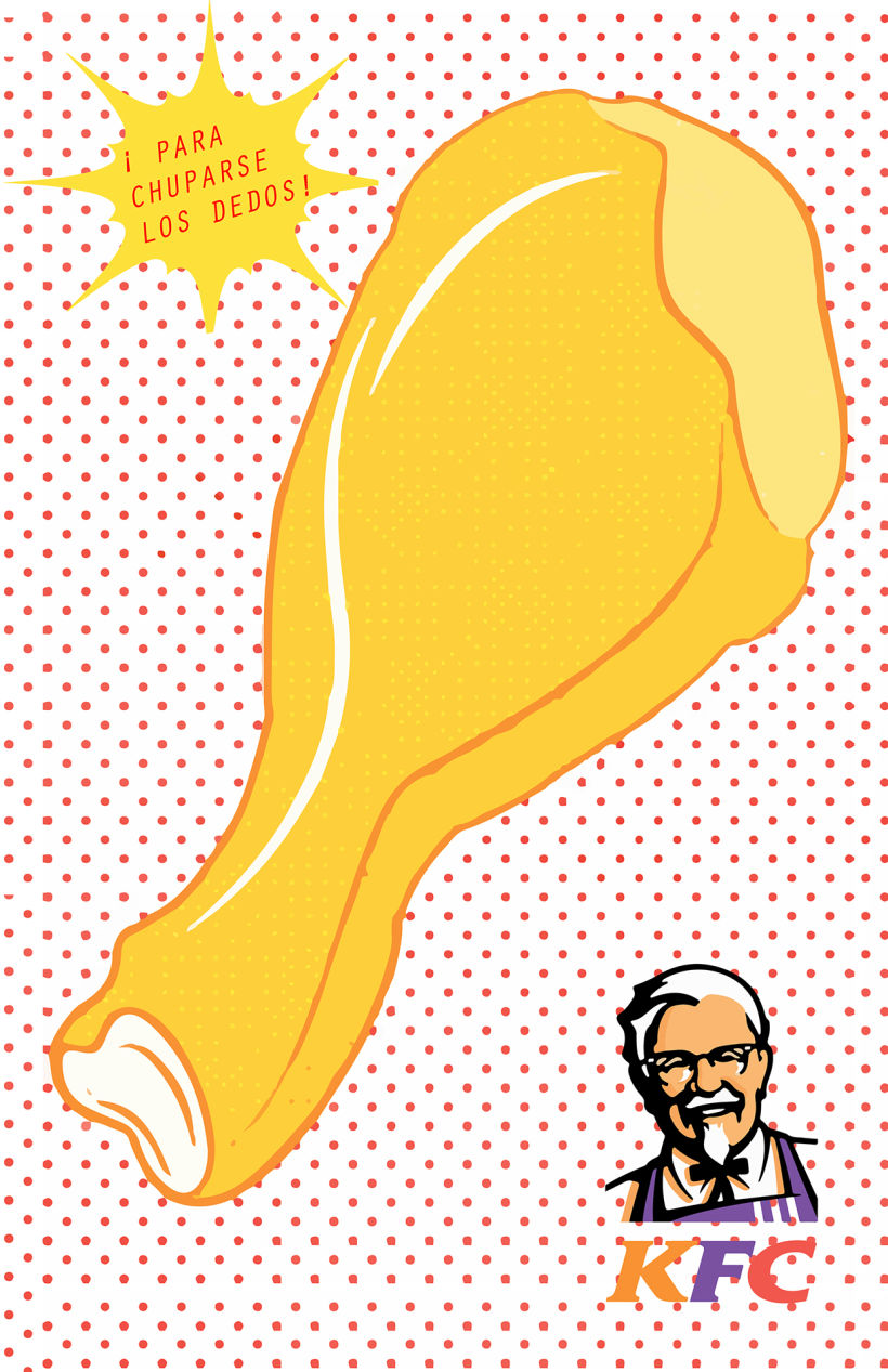 Kentuky Fried Chicken con la técnica de Tom Wesselmann 0