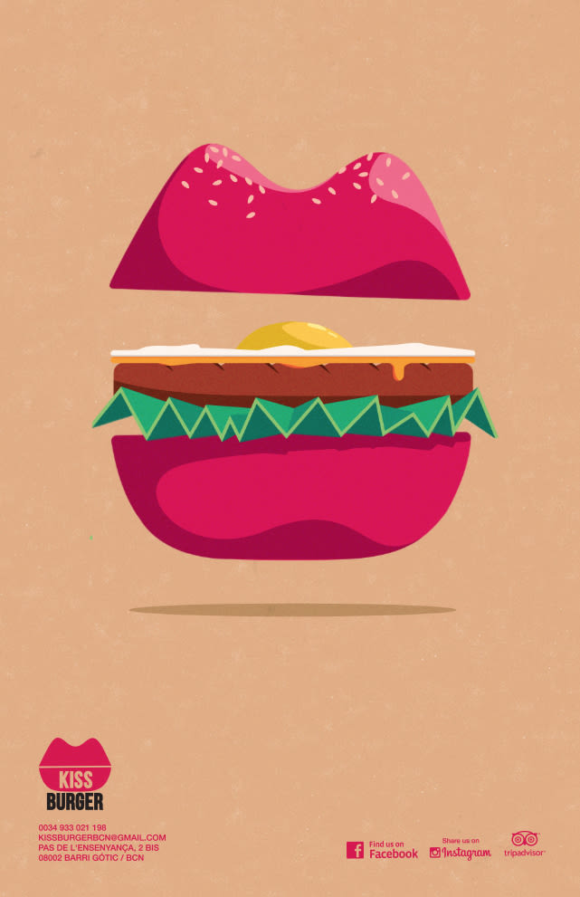 Kiss Burger Bcn Logo & Illustrations 1