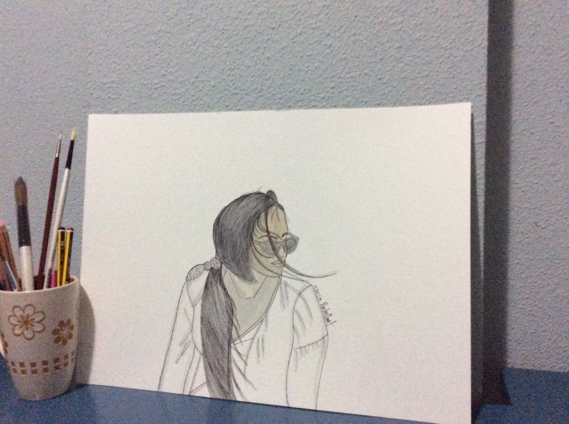 Marta al aire , watercolor -1