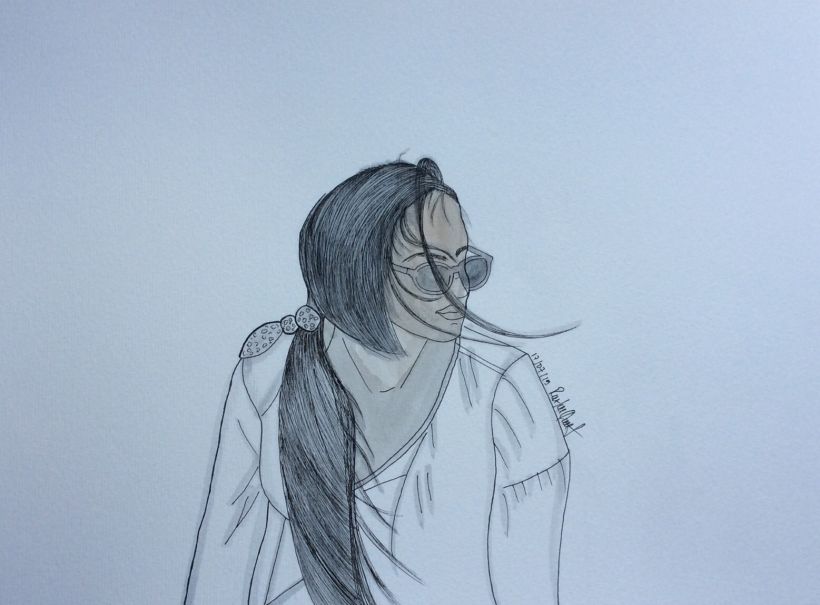 Marta al aire , watercolor 0