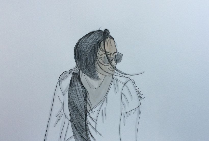 Marta al aire , watercolor 1