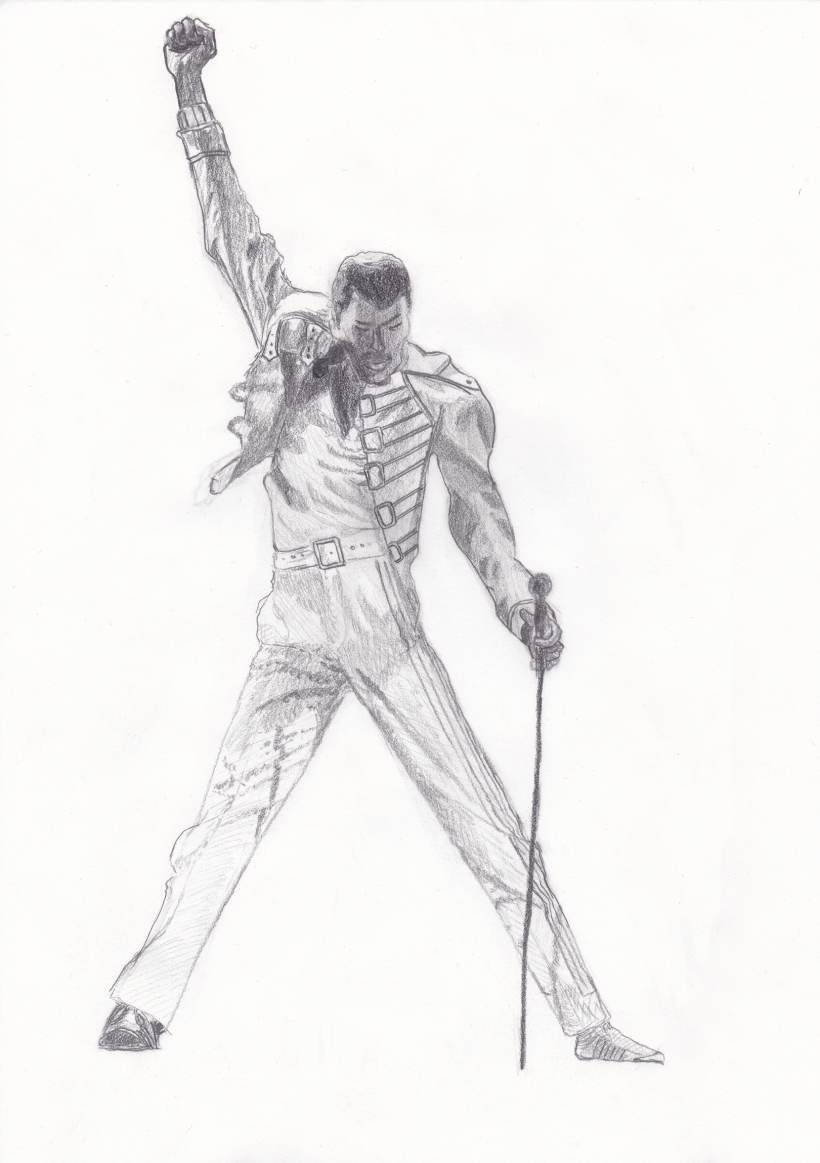 Freddie Mercury a lápiz -1