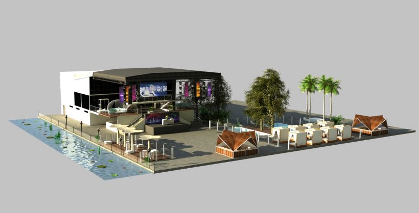 Diseño 3D discoteca Falkata (Playa de Gandia) 2