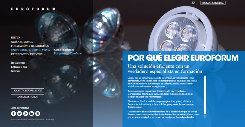 Fotografías conceptuales para la web de Euroforum España. 2