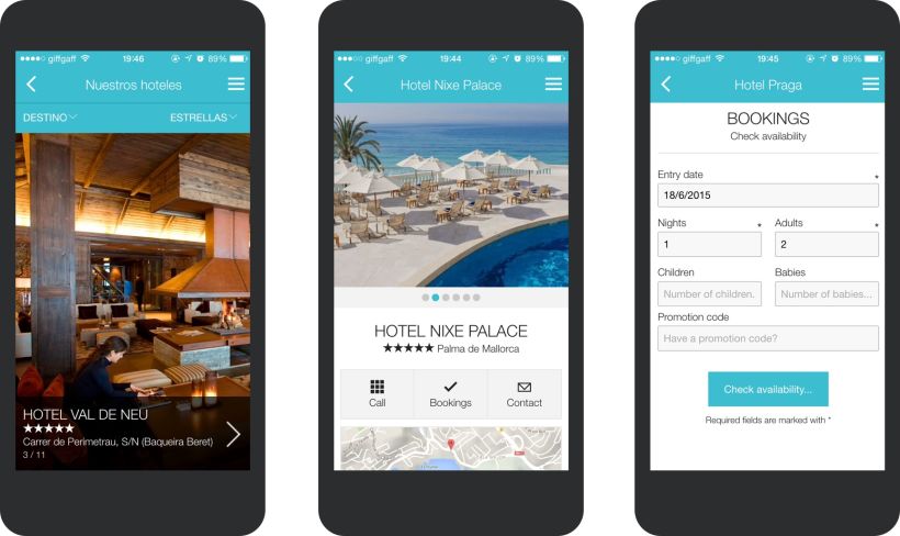 Hoteles Santos - Aplicación móvil para una compañía de hoteles 0