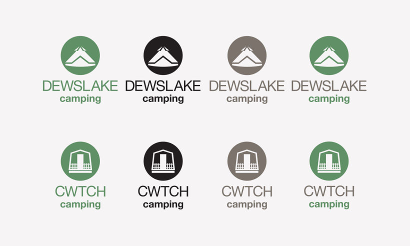 CWTCH & DEWSLAKE camping logotype. 1