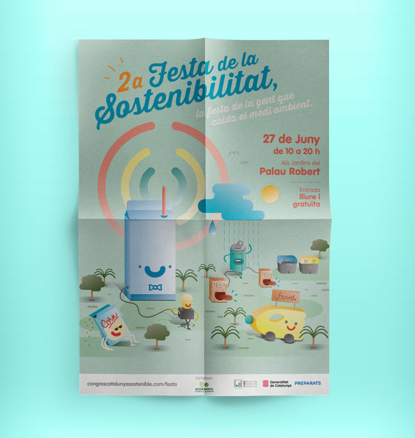 Festa de la sostenibilitat. Keyvisual, poster, site web y mobile. 0