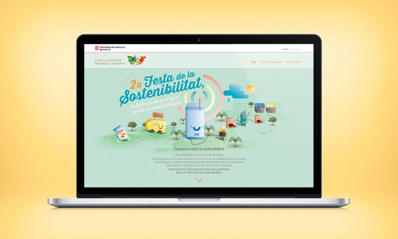 Festa de la sostenibilitat. Keyvisual, poster, site web y mobile. 1