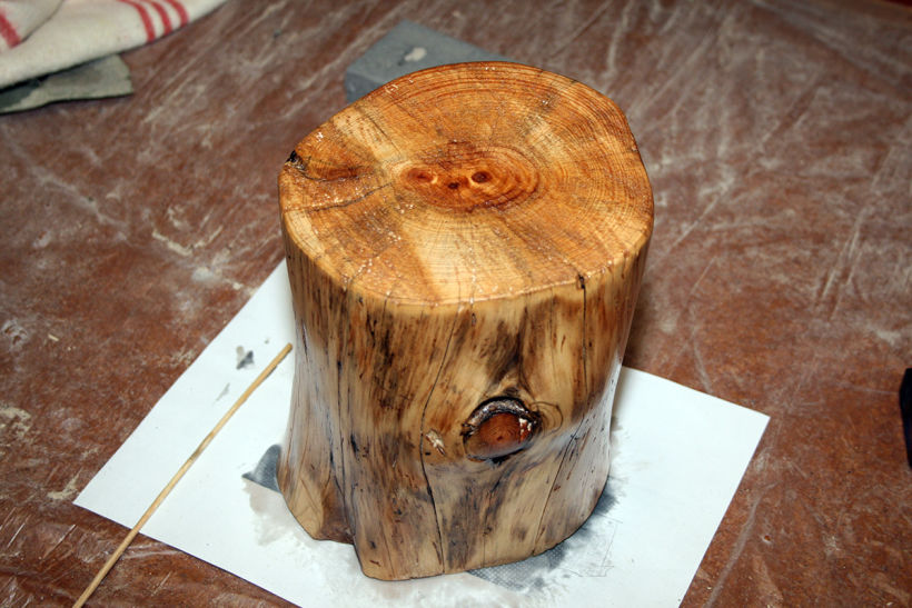 Creación de una lámpara a partir de un tronco de madera. 0