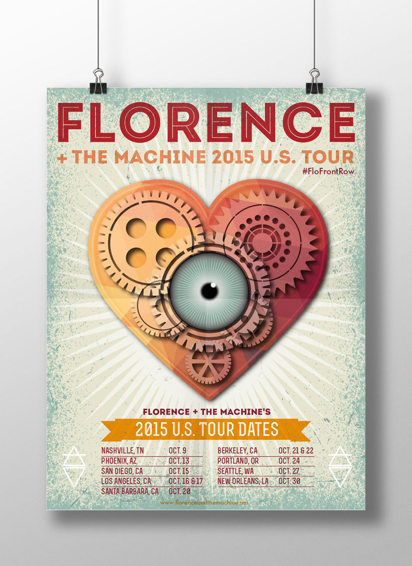 Cartel presentado en Talenthouse para concursoFlorence+the machine 2015 U.S.  Tour  -1