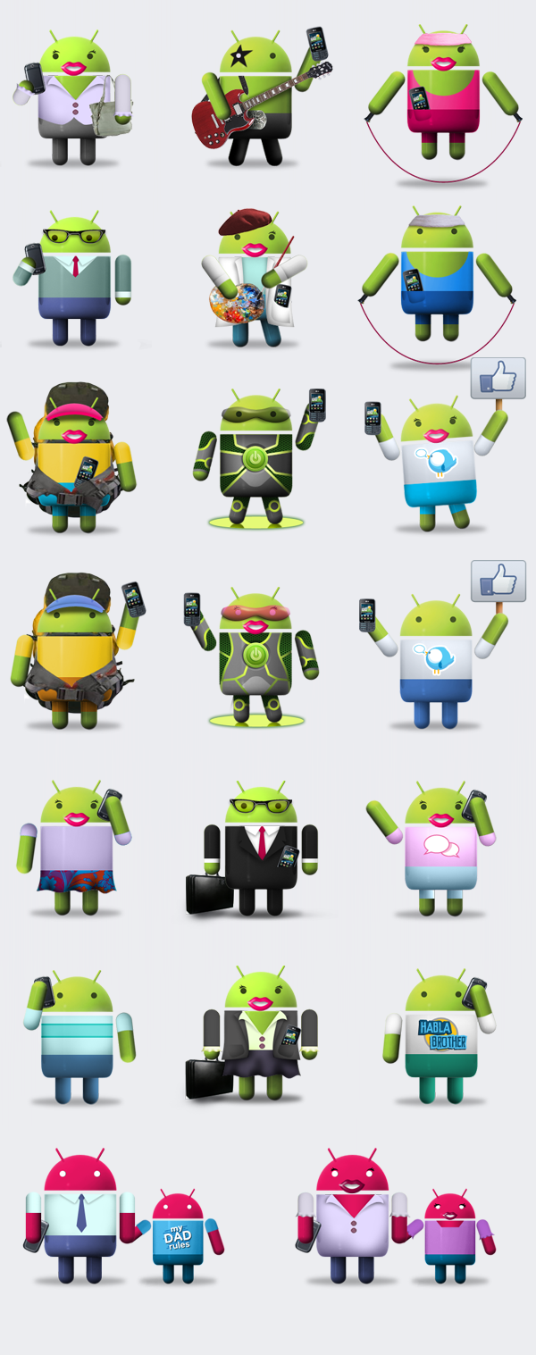 Diseño y animación de personajes / app Facebook LG 1