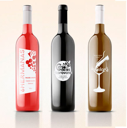 Diseño etiquetas tres vinos, Molino Chacón, Córdoba. 1