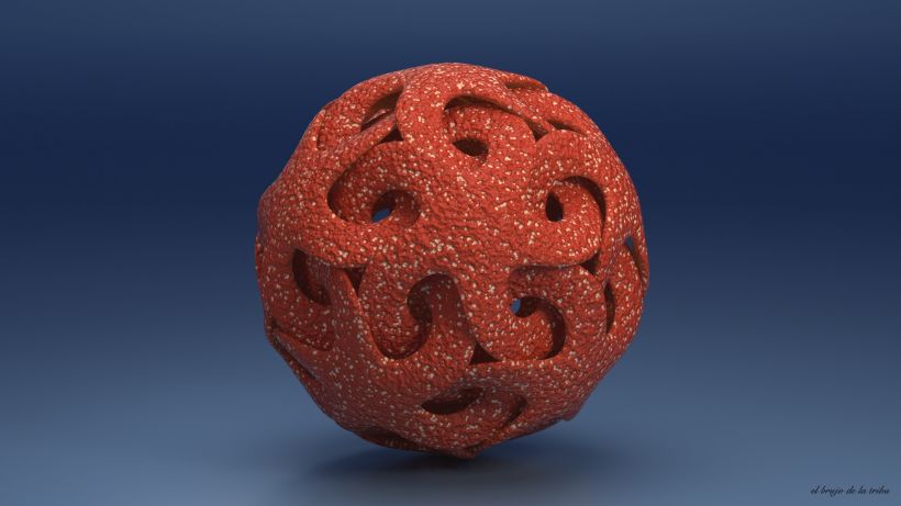 Esfera de estrellas entrelazadas de coral rojo -1