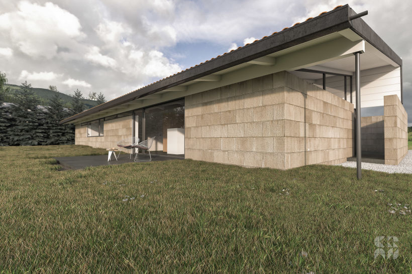 Render - Arquitectura 3D - Diseño - Casa Patio -1