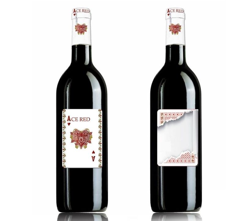Diseño e ilustración etiqueta vino Ace red -1