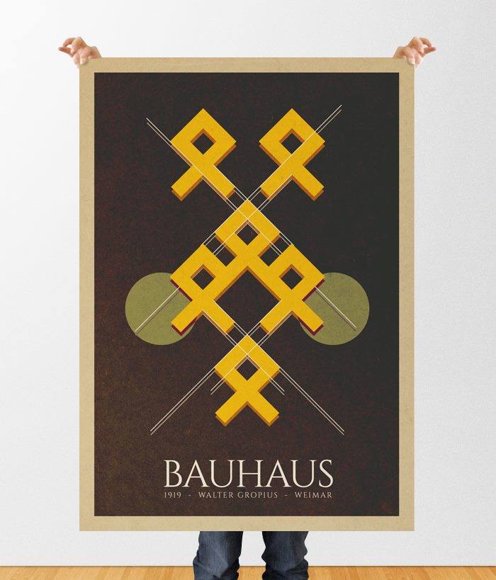 Cartel tipo Bauhaus. Proyecto deconstrucción de un cartel animado. De más a menos. -1